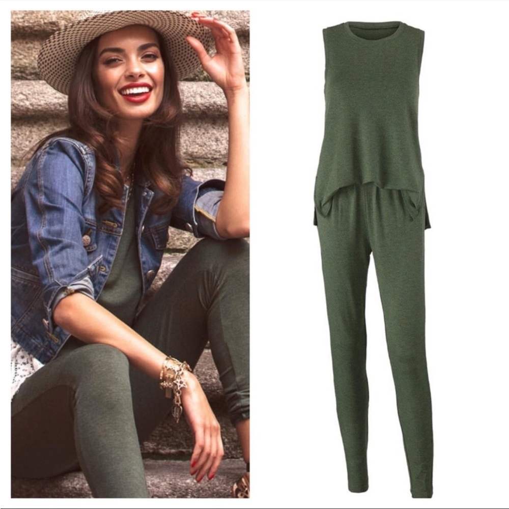 CABI Simple Playsuit Jumpsuit size Medium Green